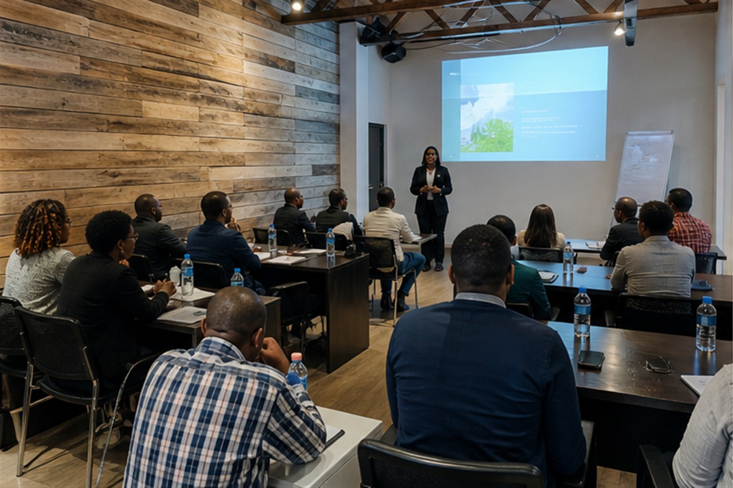 Facilitator presenting a change management session