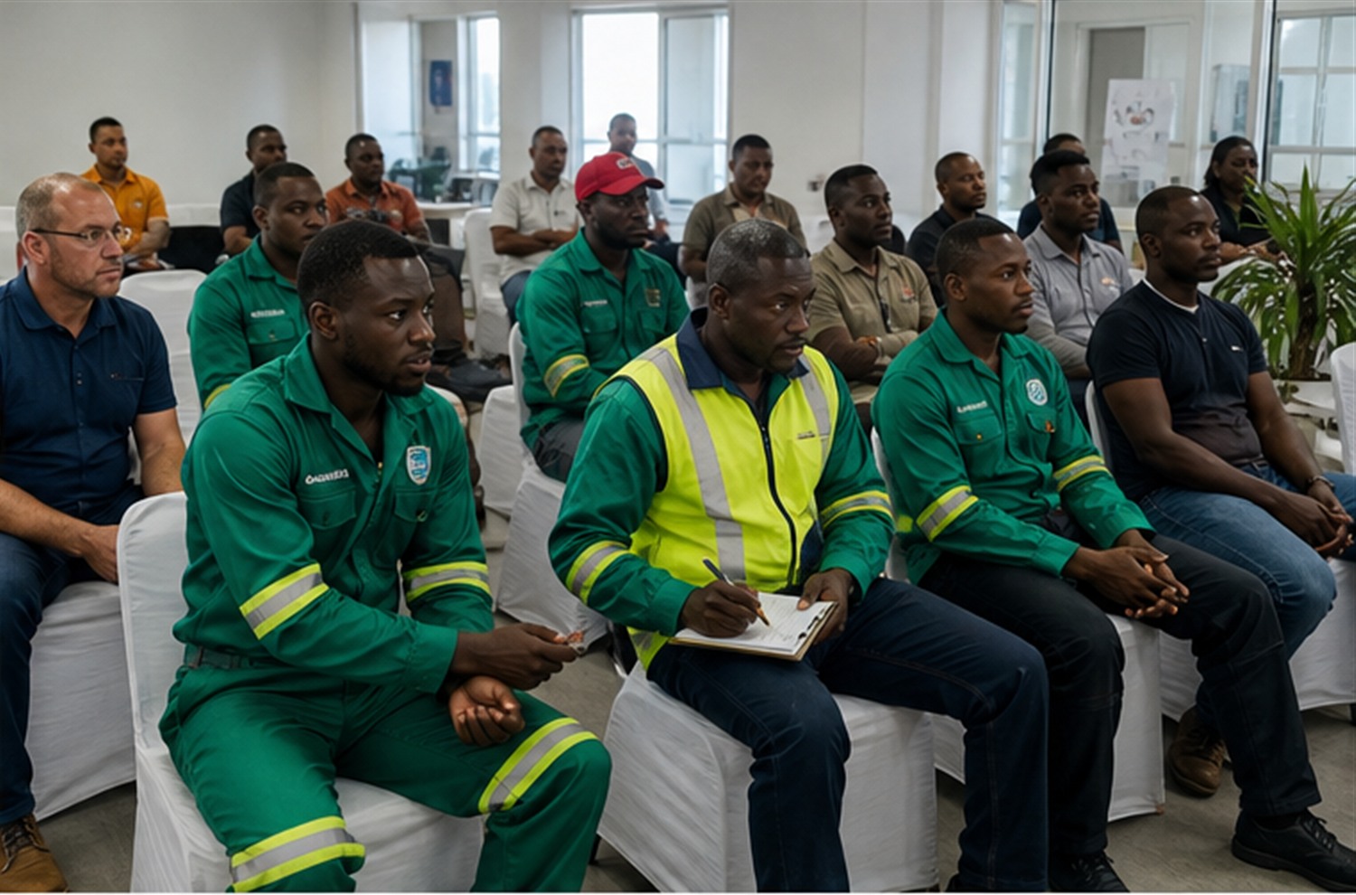 Frontline team attending a practical workplace training session