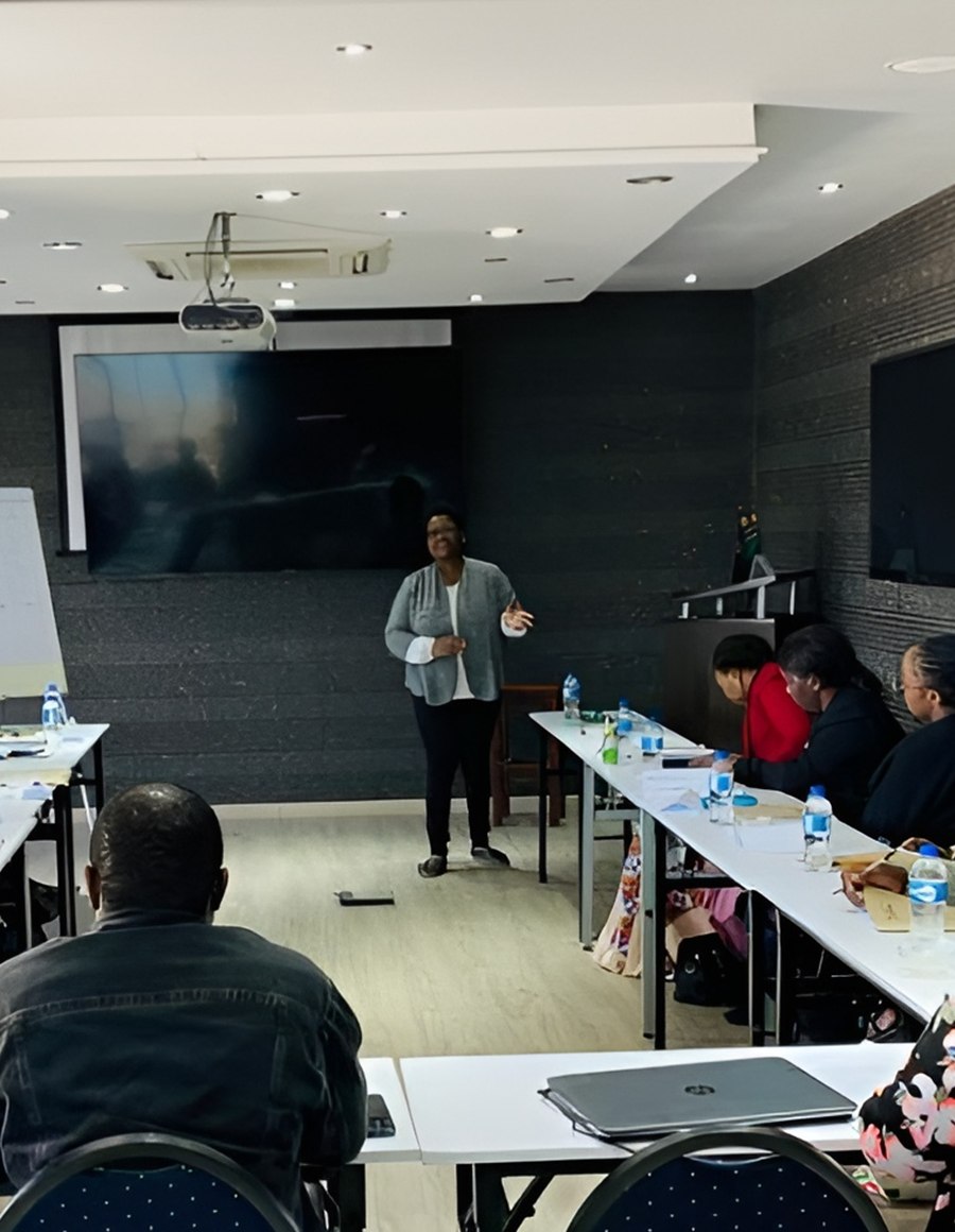 Edunex facilitator leading a workplace training session